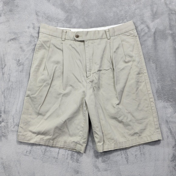 Cutter & Buck Other - Cutter & Buck Shorts Mens 34 Beige Pleated Chino 10 Inseam Golf Casual Summer